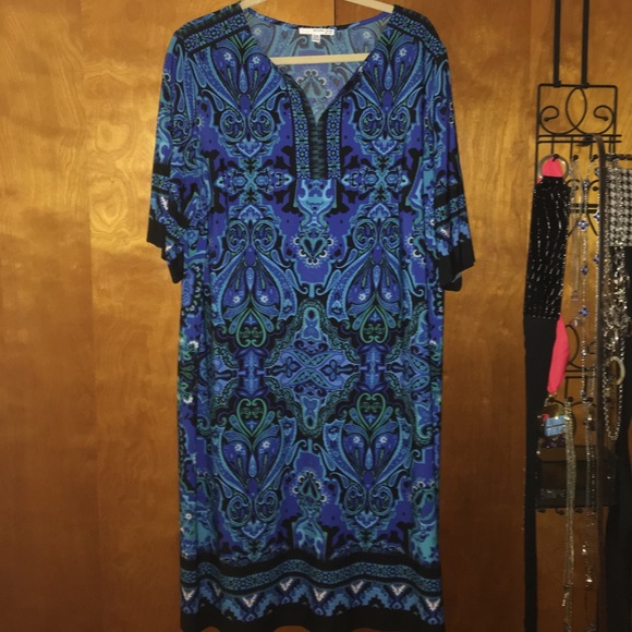 Studio One Dresses & Skirts - 18w shift dress Teal/Royal/Black